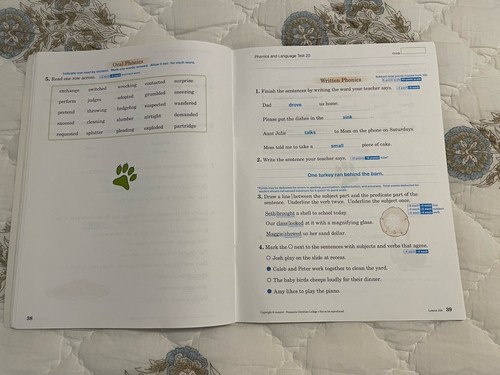 Abeka Phonics And Language 2 Test Key - Picture 3 of 4