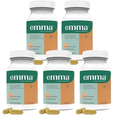 EMMA Supplement for Gut Health- Gas and Bloating Relief Constipation 60 -Counts`