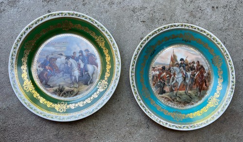 12 Portionen Stil Porzellan vergoldet Napoleon 9,5" & 8,25" Bildteller 1870-1900 - Bild 19 von 20