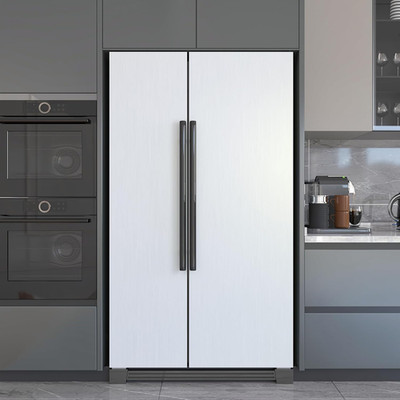 Bright White Stainless Steel Contact Paper for Appliances Fridge Metallic Whi...