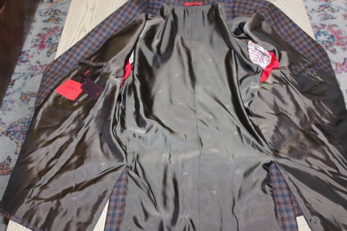 Isaia Tailored-Fit Brown Blue Check Wool Cashmere Sport Coat 56R (Eu 46) NWT - Picture 7 of 10