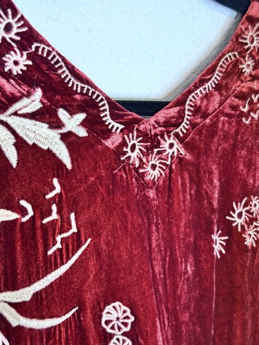Johnny Was Velvet Effortless Kaftan Embroidered SZ M Rust color NWT - Picture 4 of 10