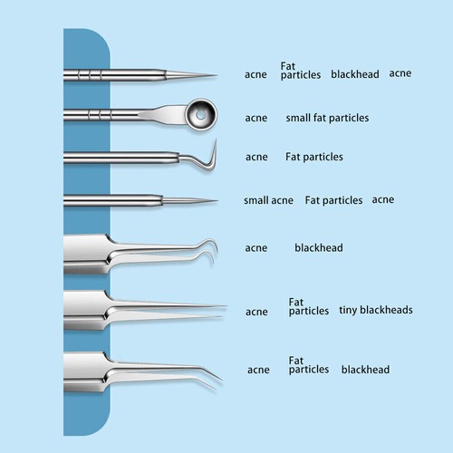 Juego de agujas para acné removedor de espinillas, comedones e impurezas + pinzas. - Imagen 11 de 15