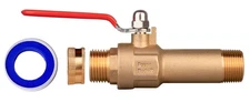 HMP012 Full Port Water Heater Straight Drain Valve(LF Compliant Brass, 3/4" M...