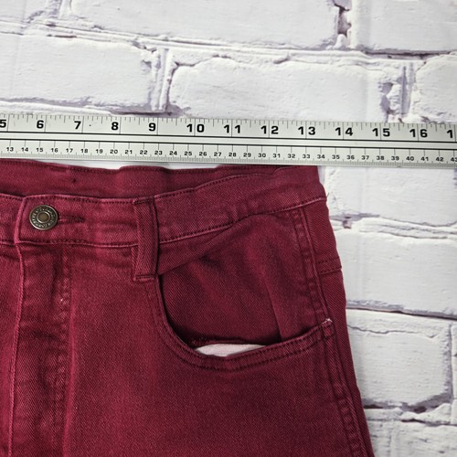Jordache Vintag Jeans Damen Gr. 10 Rot High Rise Straight Leg Jeans Baumwollmischung - Bild 10 von 15
