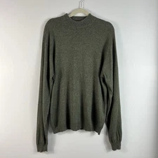 Geoffrey Beene Pullover Sweater Men’s L Green Mock Neck Silk Cashmere Blend