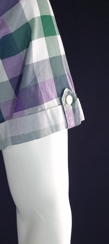 Topman Purple Green Check Tab Short Sleeve Shirt Casual UK S EU 91-96cm NEW - Picture 7 of 10
