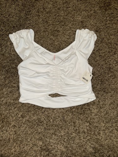 NEU FREE PEOPLE MOVEMENT BREATHE DEEP CROP TANK WEISS LARGE NEU MIT ETIKETT - Bild 4 von 6