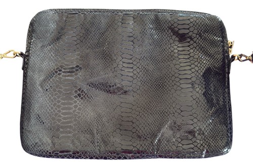 Michael Kors Sloan Python schwarz geprägt gepolstert Laptop Reißverschluss Hülle mit Riemen - Bild 3 von 10