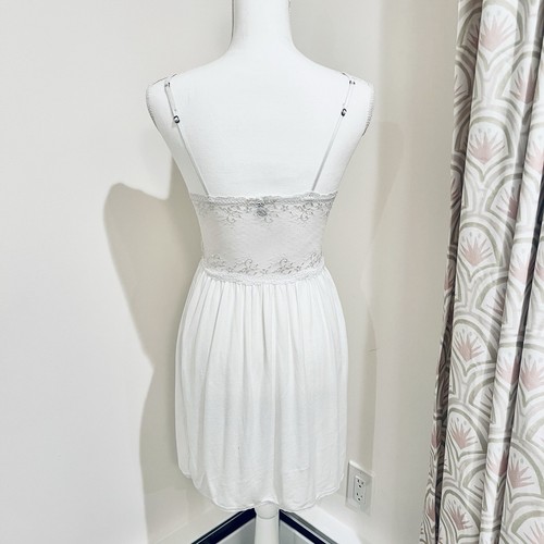 Eberjey Colette Mademoiselle Chemise Nightgown Slip Dress Small White Lace - Picture 5 of 7