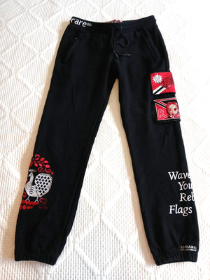 Very Rare By Raf Reyes Artwear Pants Size 31 x 28 100% Cotton Silk Embroidery