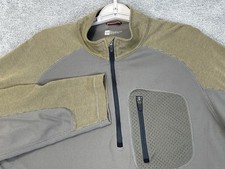 GAP Pullover Mens Large Gray Green Quarter Zip Athletic Fit Nylon Pocket Tech
