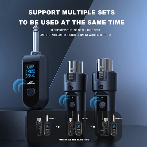 Wired to Wireless Microphone System Converter Transmitter Receiver Rechargeable - Imagen 4 de 15