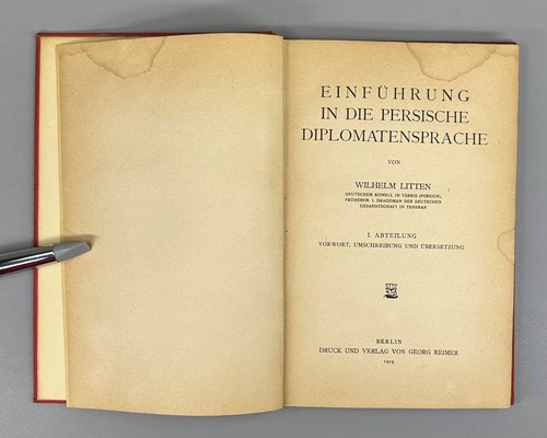 Wilhelm Litten Orientalische Sprachen vol. 31 Persian German 1919 Textbooks - Imagen 6 de 18