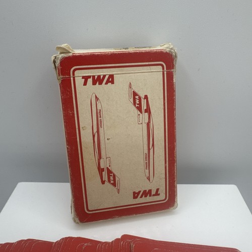 Paquete completo de baraja de cartas de avión TWA Trans World Airlines de colección - Imagen 2 de 4