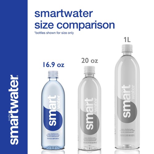 Smartwater 16,9 flüssige Unzen 6er Pack Dampfdestilliertes Premium Flaschenwasser - Bild 3 von 9