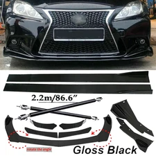 Front Bumper Lip Spoiler Side Skirt Body Kit Glossy For LEXUS