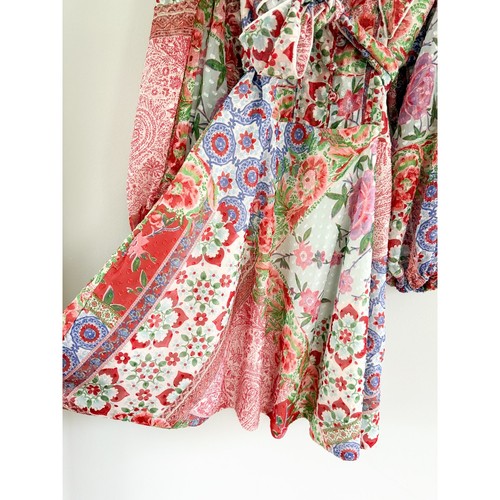 Sue Sartor | Long Sleeve Collared Floral Mini Dress Rare | Sz L - Picture 7 of 10