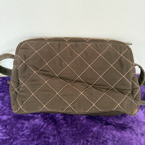 Borsa a mano Vera Bradley marrone trapuntata tracolla borsetta zip superiore regolabile autunno - Foto 6 di 12