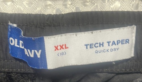 Old Navy Tech Taper Quick Dry pant boys XXL 18 Black Elastic Waist - Picture 4 of 5