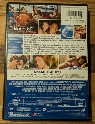 The Jane Austen Book Club DVD Romantic Comedy Emily Blunt Marc Blucas PG-13 - Picture 2 of 2