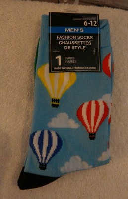 Men/'s Fashion Novelty Casual Dress Hot Air Balloon Socks Size 6-12