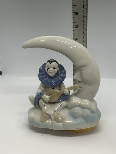 Vintage Moon Music Box Emson Taiwan Porcelain Working Condition - Picture 15 of 17