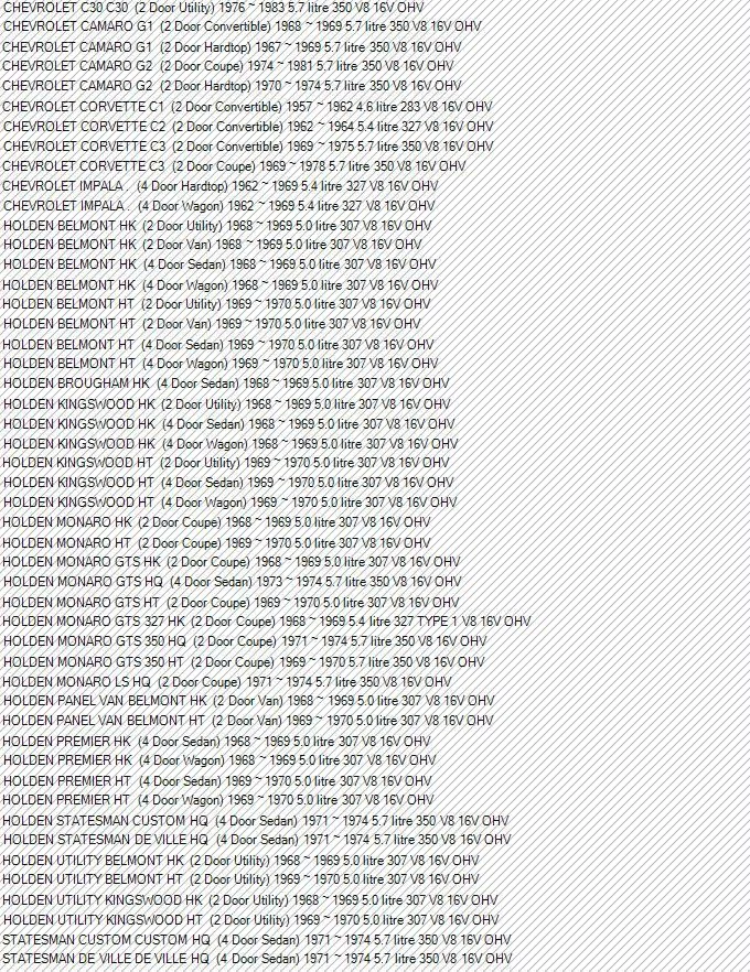 JUEGO DE JUNTAS DE CUBIERTA DE DISTRIBUCIÓN PARA CHEVROLET CORVETTE C2 1962-1964 5,4 L 327 V8 16 V OHV Foto 2 de 2