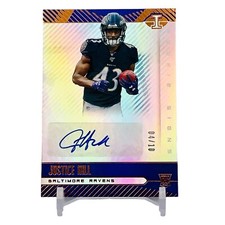 2019 Panini Illusions Rookie Signs Justice Hill RC Auto SSP /10 RS-JUH - Ravens