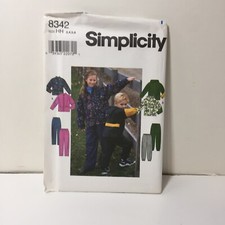 Simplicity 8342 Size 3-6 Child's Girls' Boys' Jacket and Pants