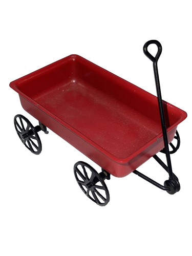 Little Red Wagon Miniature Metal Toy Doll House Furniture  3" 1:12 - Picture 1 of 5