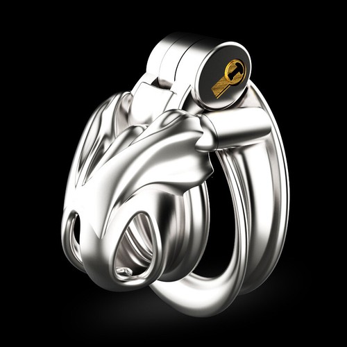 Stainless Steel Cobra Male Chastity Device Mamba Cage Men Metal Locking Belt - Picture 9 of 20