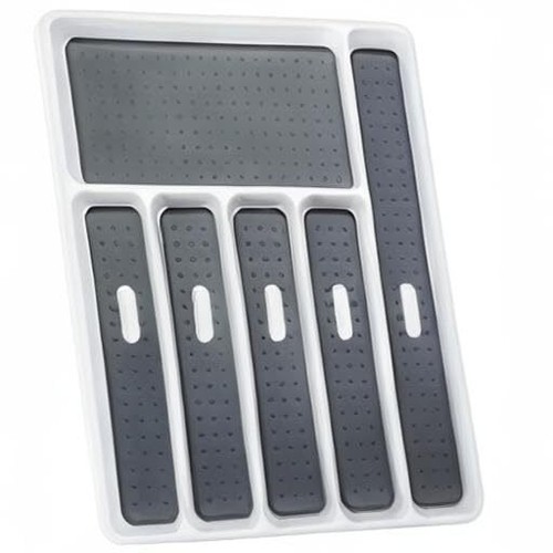 Large Silverware Tray White Kitchen Cutlery Tray Drawer Organizers 6compartments - Picture 5 of 5