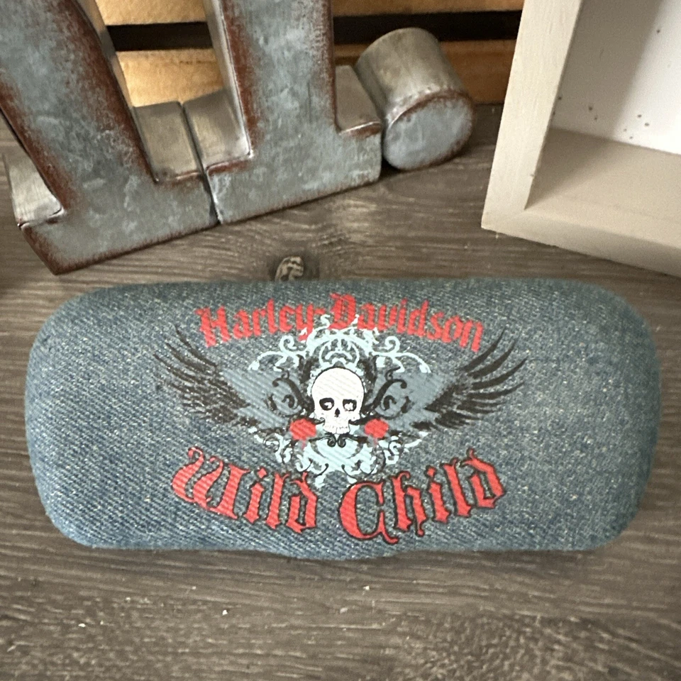 Gafas de sol Harley Davidson Wild Child denim estuche rígido con abrazadera nuevas sin etiquetas Foto 2 de 4