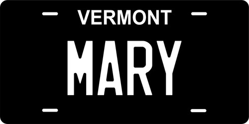Vermont Nero Bianco Targhe Personalizzate Auto Bici Moto - Foto 1 di 5
