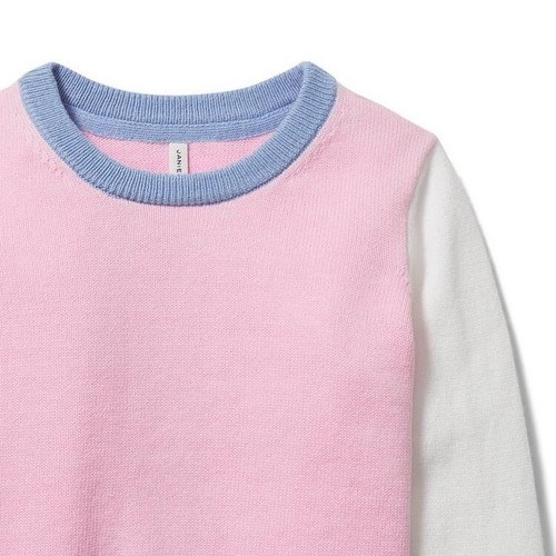 New Janie and Jack 12 Boys Pastel Pink Colorblocked Easter Sweater Knit Pullover - Picture 9 of 11