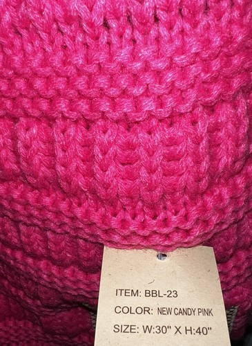 C.C Kids Toddler Baby Luxury Soft Cable Ribbed Knit Throw Blanket PINK Or Purple - Picture 6 of 11