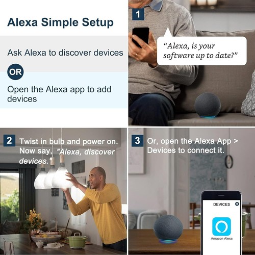 4-Pack Smart BR30 Flood Light Bulbs - Auto Pair with Alexa, Dimmable Brightness - Picture 10 of 11