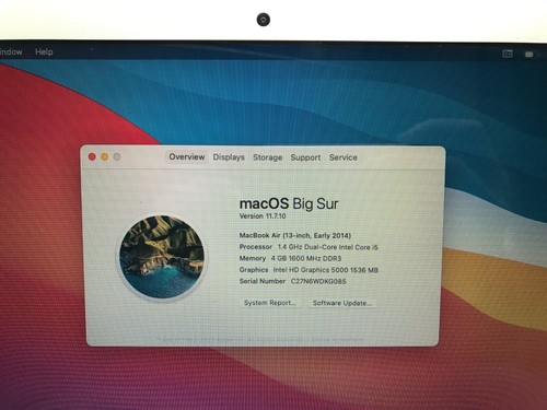 Apple MacBook Air 13" A1466 1.4GHz Intel Core i5 4GB RAM 128GB SSD Early 2014 - Picture 3 of 15