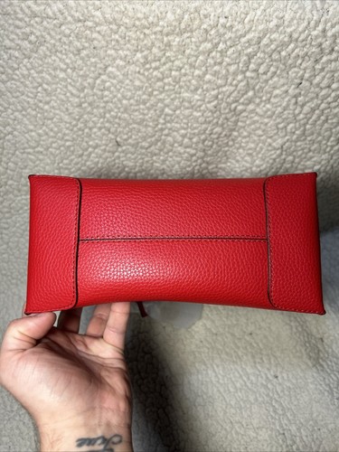 Michael Kors Mercer Medium Bright Red Pebble Leather Messenger Crossbody Bag NEW - Picture 8 of 10