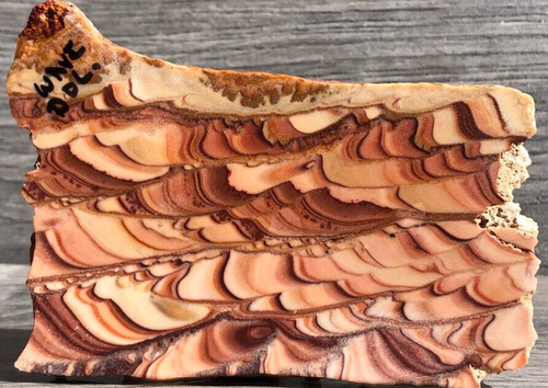 Rolling Hills Dolomite Wave Dolomite Slab 4.25" x 2.8" Lapidary Rough Slab RH7 - Picture 5 of 13