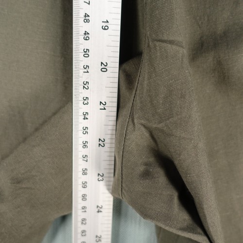 Uniqlo Dungaree Shorts Womens XL Green Pinafore Linen Ruched Scrunched Chore - Picture 7 of 22