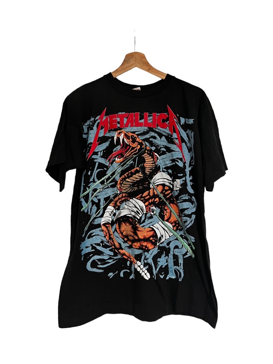 Vintage 1990s Metallica Euro Tour T-Shirt Size L Euro Single 