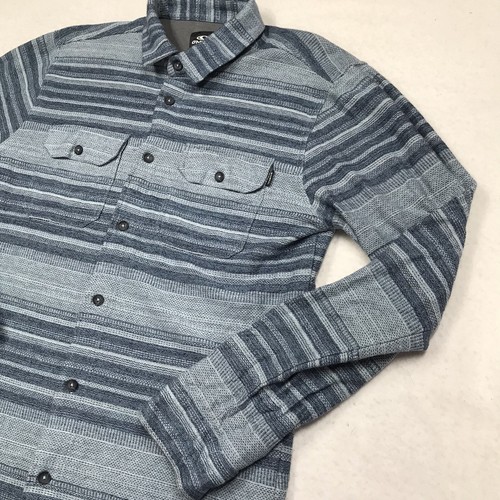 Y2K ONEILL Flannel Shirt Men M Blue Cyan Serape Stripe Southwest Blanket - Picture 3 of 15
