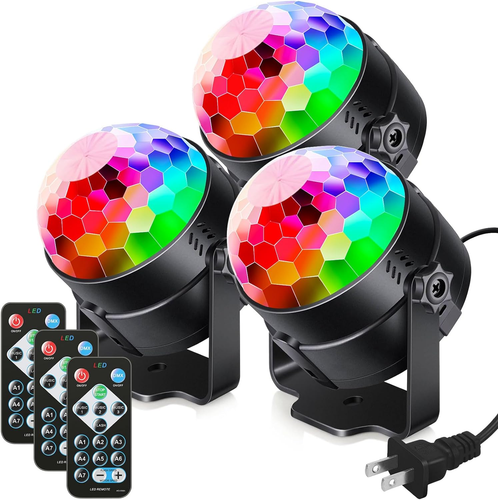 3-Pack Sound Activated Party Light with Remote, Disco Ball for Home, Party Decor - Picture 8 of 12