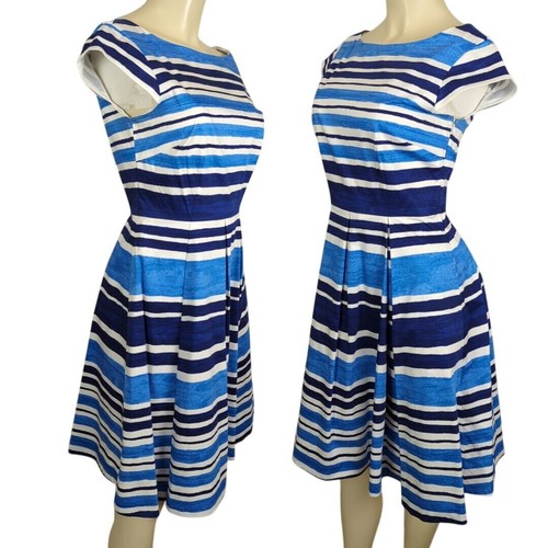 Kate Spade New York Mariella Striped Dress Fit and Flare white blue Size 6 - Picture 2 of 17