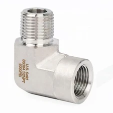 U.S. Solid 304SS 90 Degree Barstock Street Elbow, NPT 1/2" Male x 1/2" Female