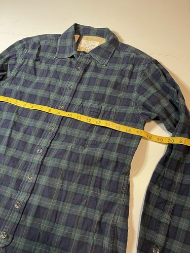 Rag & Bone Button-Down Plaid Navy Green Flannel Adult Size Small - Picture 8 of 9