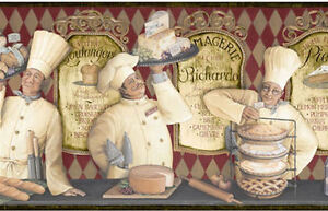 3-French-Chefs-Serve-Cheeses-Breads-amp-Pies-Wallpaper-Border-YUM-KB206643B