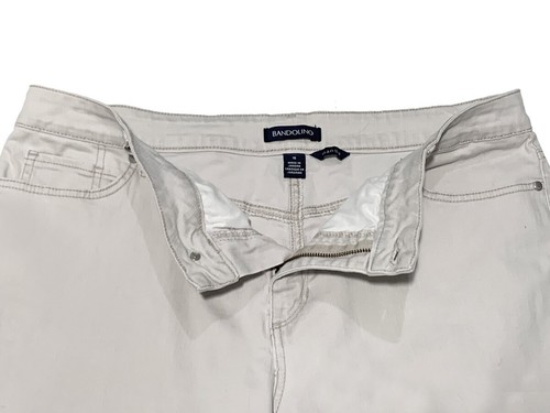 Pantalones de mezclilla cortos Bandolino, Mandie, caqui claro con elástico, talla 16 - Imagen 2 de 4